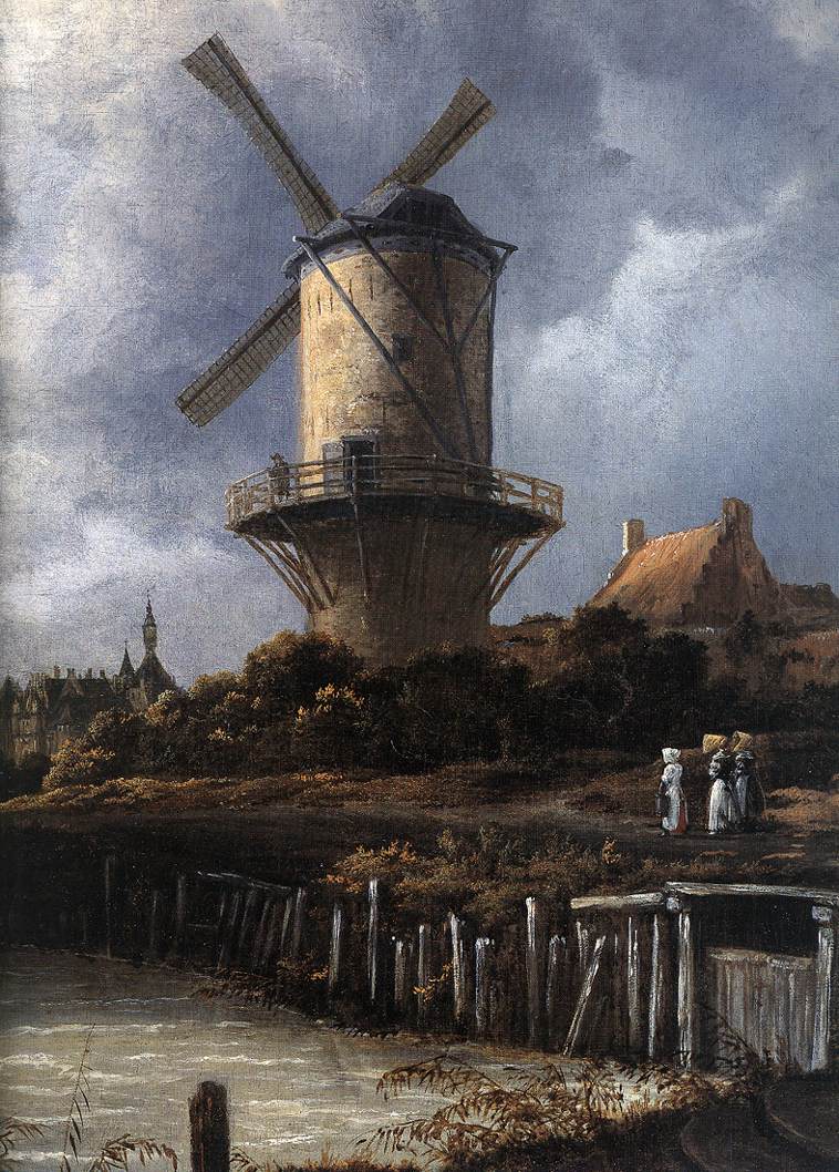 RUISDAEL, Jacob Isaackszon van The Windmill at Wijk bij Duurstede (detail) af